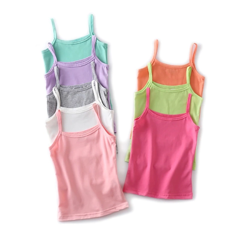 Cotton Girls Vest Color Kids Camisole Children Tops Summer Baby Singlet Suppliers