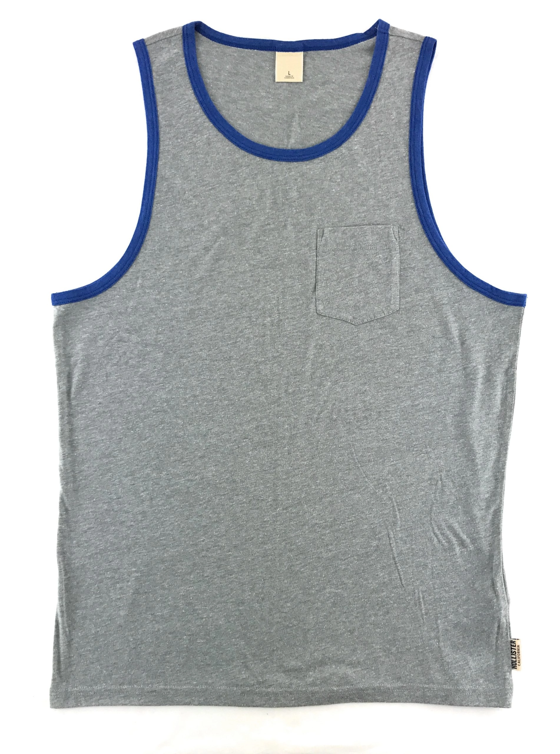 Contrast Piping 100% Cotton Mens Tank Top Wholesale