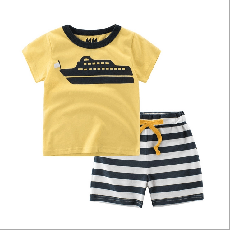 Custom Made Children Spell Color Digital Boys Clothing Set Kids T Shirt Shorts
