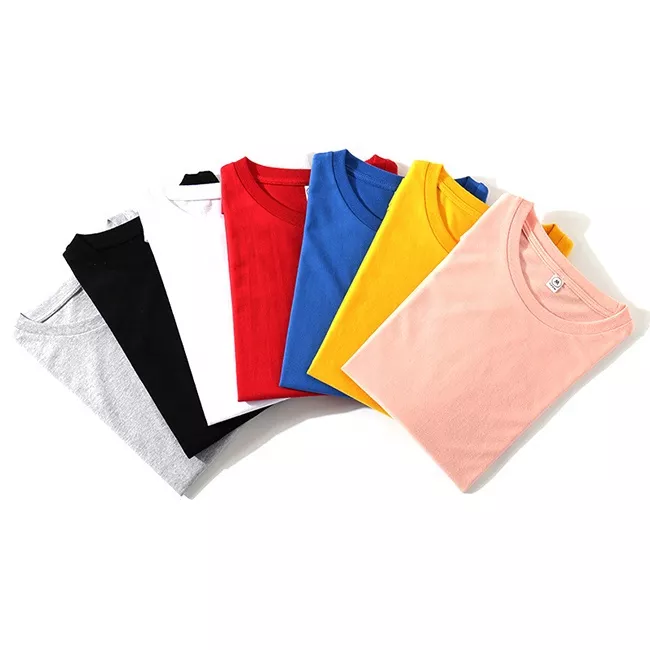 Round Neck Blank Plain 7 Colors Custom Logo Advertising 200g Loose Shoulder T Shirt