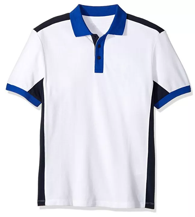 Sportides Mens Polo Shirts Contrast Collar Golf Tennis Short Sleeve Shirt