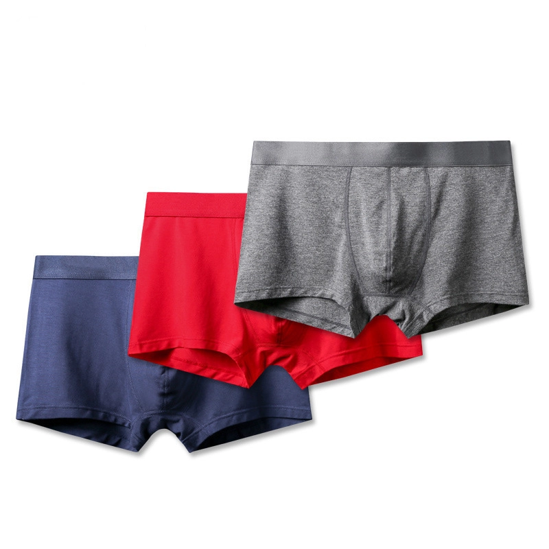 Men&#8217;s Boxer Pants Solid Color Classic Cotton Underwear Comfortable Breathable Corner Pants